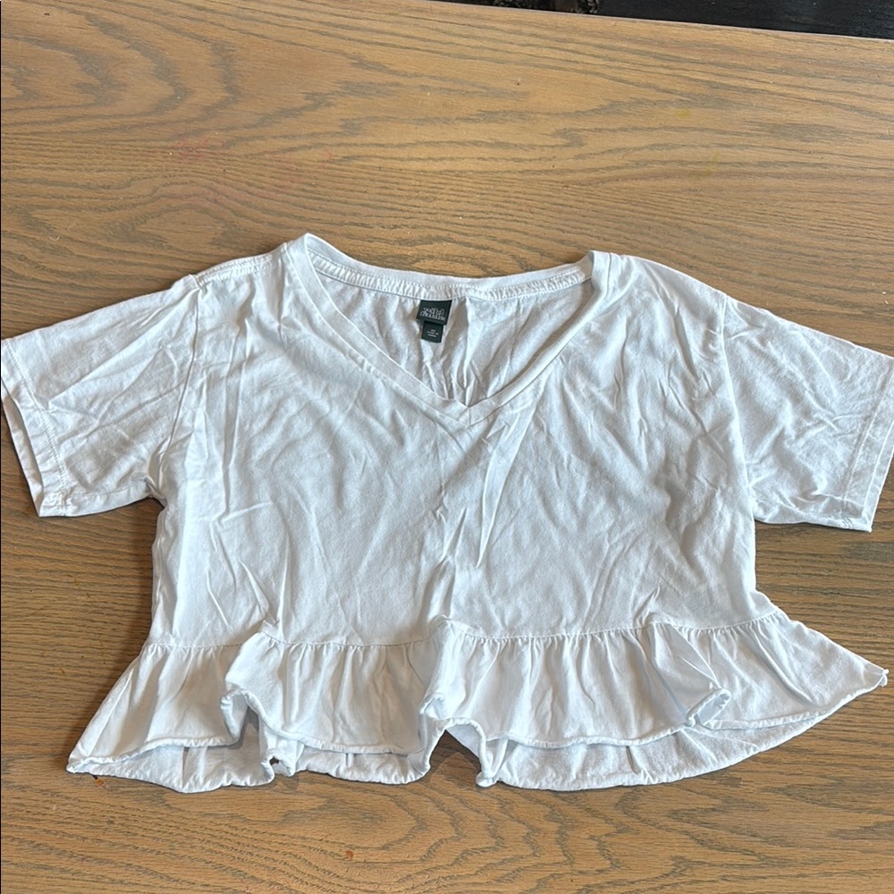 Wild Fable Cropped Ruffle Top - Picture 2 of 3